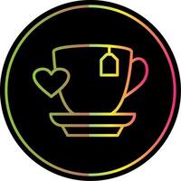 Love Coffee Line Gradient Due Color Icon Design vector