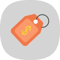 Price Tag Flat Curve Icon Design vector