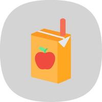 jugo caja plano curva icono diseño vector