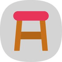 Stool Flat Curve Icon Design vector