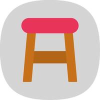 Stool Flat Curve Icon Design vector