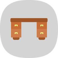 Desk Flat Curve Icon Design vector