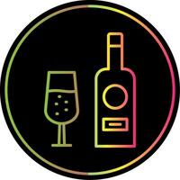 Wine Bottle Line Gradient Due Color Icon Design vector