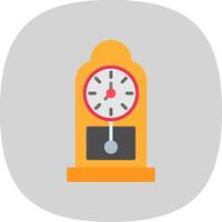 Grandfather Clock Flat Curve Icon Design vector