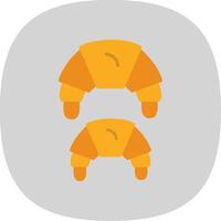 Croissant Flat Curve Icon Design vector