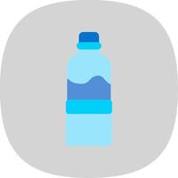 agua botella plano curva icono diseño vector