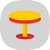 Round Table Flat Curve Icon Design vector