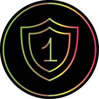 Shield Line Gradient Due Color Icon Design vector