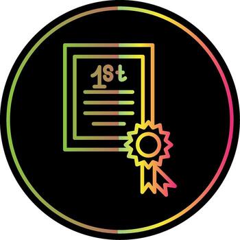 Certificate Line Gradient Due Color Icon Design vector