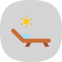 Deck Chair Flat Curve Icon Design vector