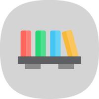 Book Shelf Flat Curve Icon Design vector