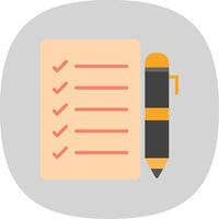 Task List Flat Curve Icon Design vector