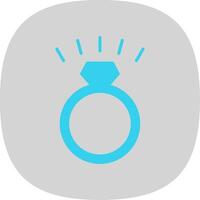 Diamond Ring Flat Curve Icon Design vector