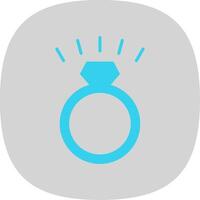 Diamond Ring Flat Curve Icon Design vector