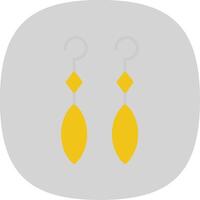 Earring Flat Curve Icon Design vector