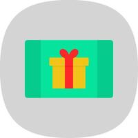 regalo tarjeta plano curva icono diseño vector