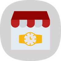 Watch Shop Flat Curve Icon Design vector