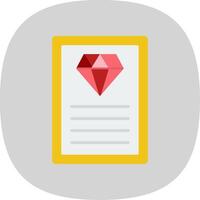 Certificate Flat Curve Icon Design vector