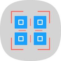 Qr Code Flat Curve Icon Design vector