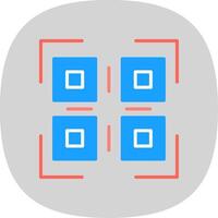 Qr Code Flat Curve Icon Design vector