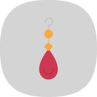 Earring Flat Curve Icon Design vector