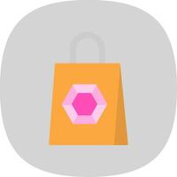 Shopping Bag Flat Curve Icon Design vector