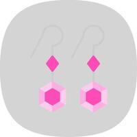 Earring Flat Curve Icon Design vector
