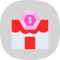 Pawn Shop Flat Curve Icon Design vector