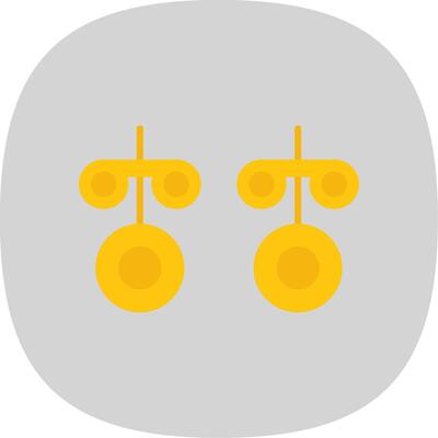 Stud Earrings Flat Curve Icon Design