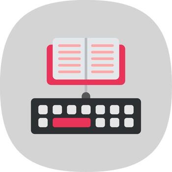 Typing Flat Curve Icon Design vector