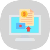 Paid Content Flat Curve Icon Design vector