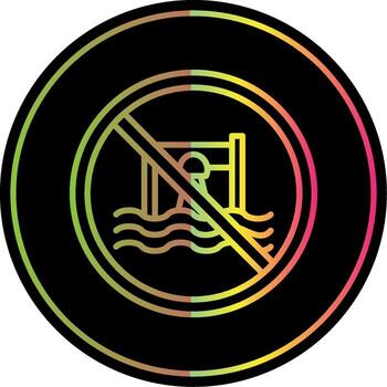 Prohibited Sign Line Gradient Due Color Icon Design vector