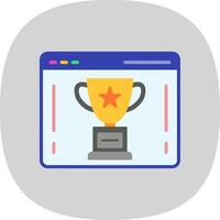 Trophy Flat Curve Icon Design vector