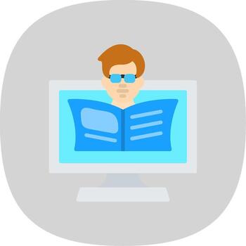 en línea circulo multi circulo curso plano curva icono diseño vector