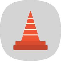 Traffic Cone Flat Curve Icon Design vector