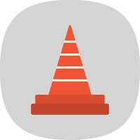 Traffic Cone Flat Curve Icon Design vector