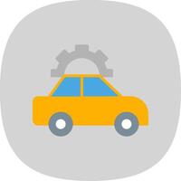 coche reparar plano curva icono diseño vector