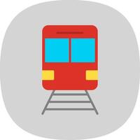 tren plano curva icono diseño vector