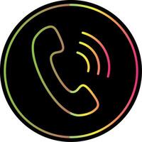 Phone Call Line Gradient Due Color Icon Design vector