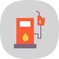 Petrol Station Flat Curve Icon Design vector