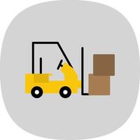 Lift Truck Flat Curve Icon Design vector