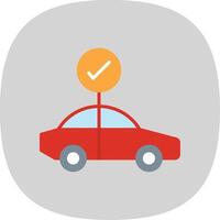 Car Check Flat Curve Icon Design vector