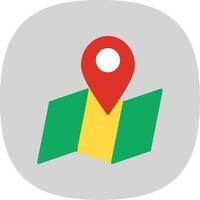 Map Pointer Flat Curve Icon Design vector