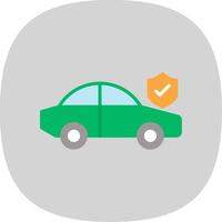 Car Insurance Flat Curve Icon Design vector