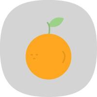 naranja plano curva icono diseño vector