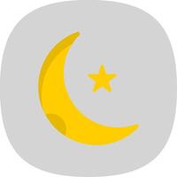 Luna plano curva icono diseño vector