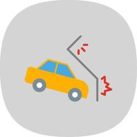 Car Crash Flat Curve Icon Design vector