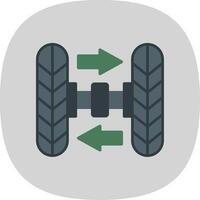 Wheel Alignment Flat Curve Icon Design vector