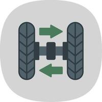 Wheel Alignment Flat Curve Icon Design vector