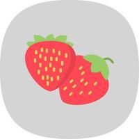 Strawberries Flat Curve Icon Design vector
